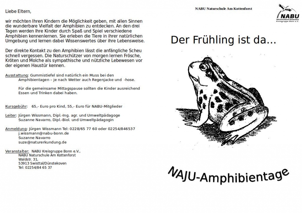 Amphibientage 2017 - Flyer